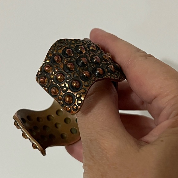 Vintage Navajo Ronnie Willie Signed Copper Cuff Bracelet - Picture 10 of 16